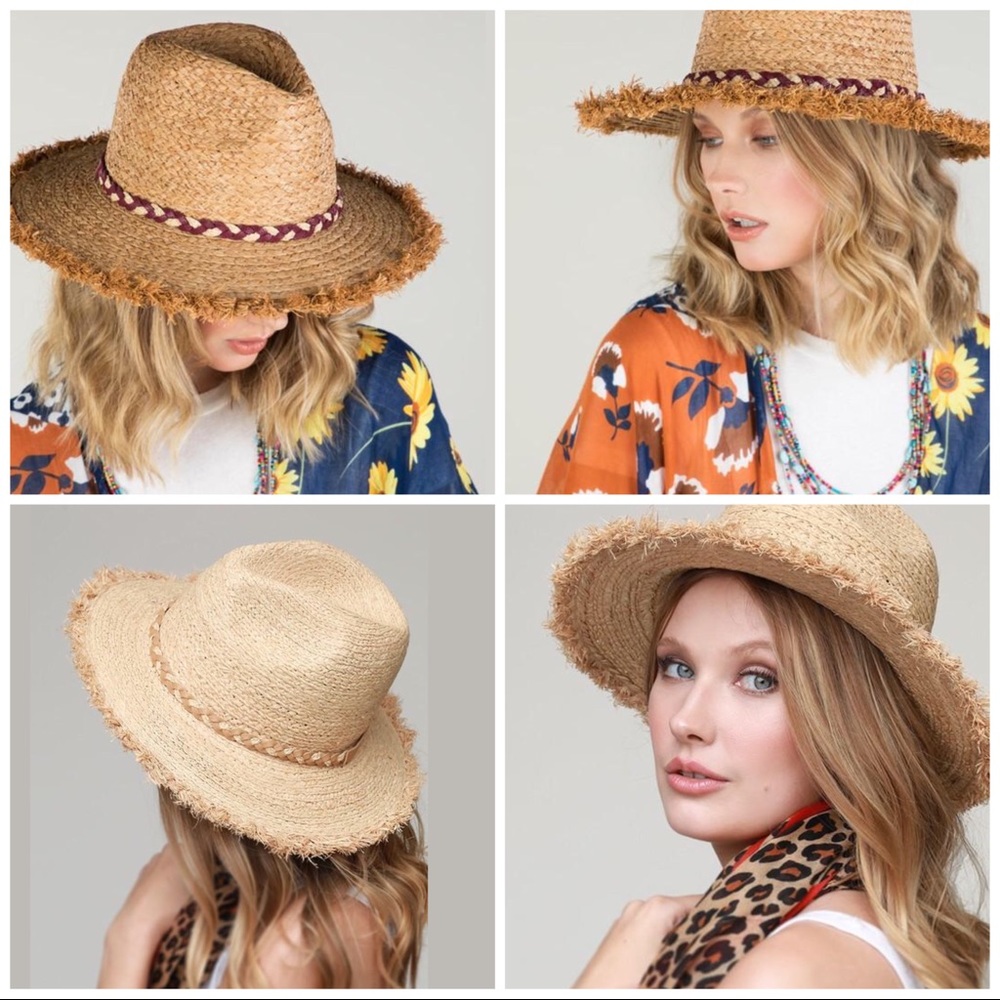 ☀️Raw Edge Raffia Hat☀️